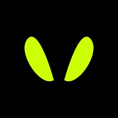 Xeno logo — two lime-green alien eyes on a black background